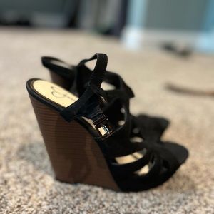 Brand new black and brown wedges